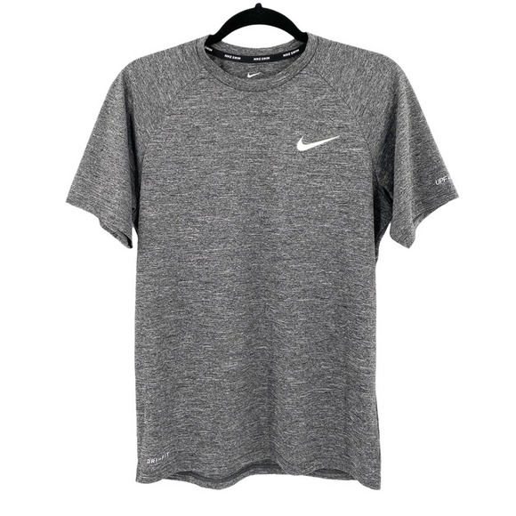 NEW Nike Swim Men's Dri Fit Heather Grey Hydroguard Tee T-Shirt - Picture 10 of 10
